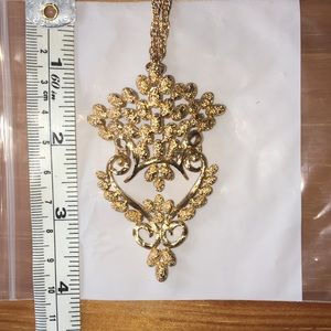 Long Decorative Necklace  - Costume gold